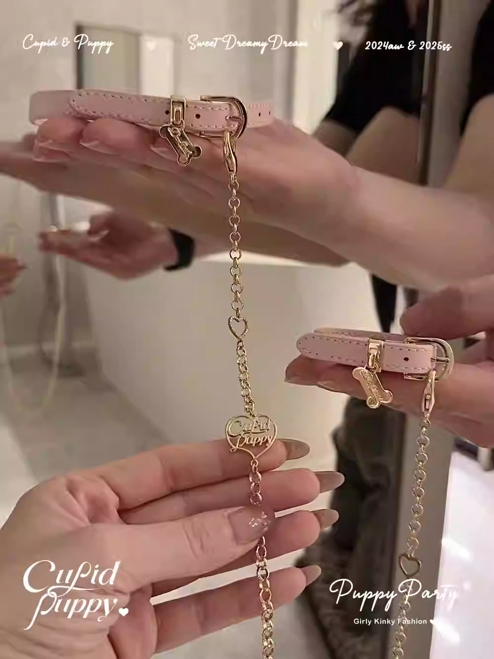 Sweet Heiress Leather Choker & Bracelet Set