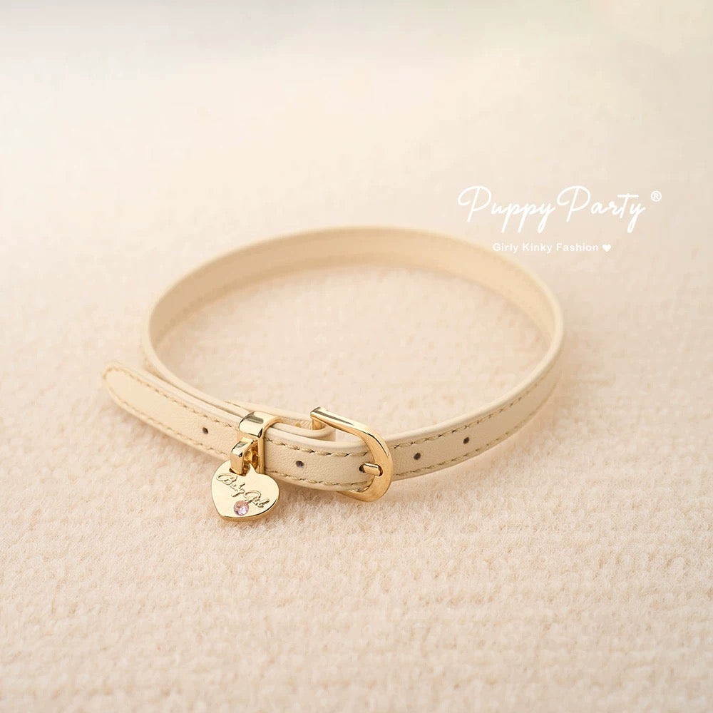 Sweet Heiress Leather Choker & Bracelet Set